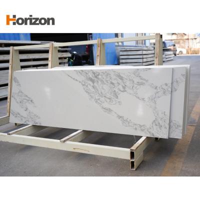 China Durable Factory price horizon engineered quartz slab white countertops quartz slab 3cm 15 mm for sale