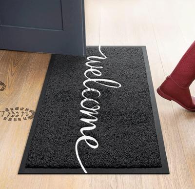 China washable door mats PVC Coil Door Anti Slip Kitchen Bathroom Cartoon Expression Hallway Floor Mat for sale