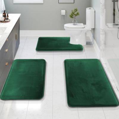 China Velvet Memory Foam Bath Mats for Bathroom - Non-Slip, PVC Backing Bath Rugs, Washable Bathroom Rug Mats - Dries Quickly, for sale