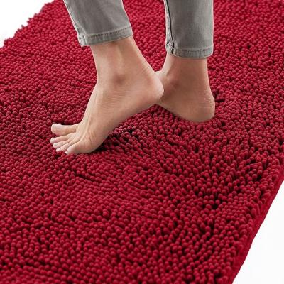 China Thick Soft Absorbent Chenille bath Rug, Rubber Backing Quick Dry Microfiber Mats, Machine Washable Rugs for sale