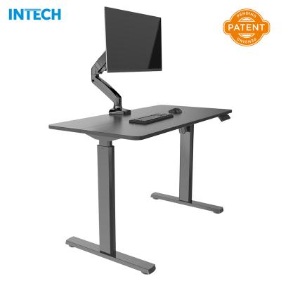 China Adjustable Memory Settings (Height) Push Button Solid Construction with Single Motor Aluminum Sit to Stand Desk with Table Top Laptop Stand Desk for sale