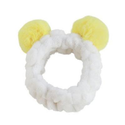 China Fashion New Arrival Face Hair Band Fluffy Ball Velvet Makeup Wash Headbands Lovely for sale