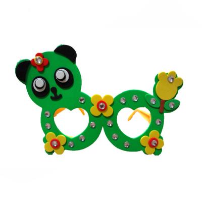 China New style factory sale cartoon animal cute diy fun eco-friendly hot colorful EVA Foam DIY handmade decompression glasses for sale