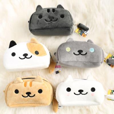 China 2021 New Arrival Simple Fashion Custom Cute Cat Plush Soft Makeup Brush Cosmetic Bag For Ladies for sale