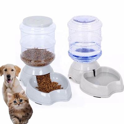 China Automatic Plastic Dog Cat Feeder Storage Container Food Water Dispenser for sale