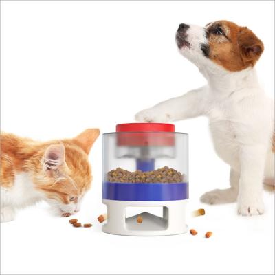 China New Viable Deluxe Toy Pet Cat Dog Slow Feeder Pet Feeder Automatic Press Press Food Feeder Bowls for sale