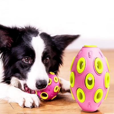 China Double Cavity Viable Interactive Ball Natural Rubber Activity Toys Pet Platform Structure Dog Chew Pet Toy for sale