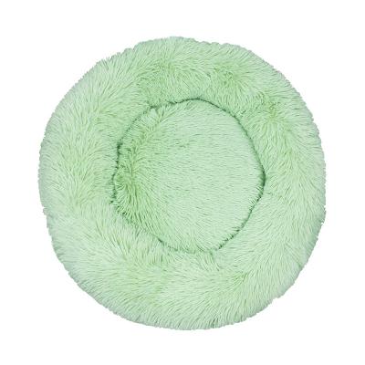 China Anti Slip Comfort Dot Bottom Soft Plush Round Donut Dog Cat Cushion Sofa Bed Free Sample Customized Viable for sale