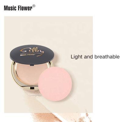 China Brighten Good Price High Texture Makeup Smooth Flower Waterproof Contour Music Oilcontrol Longwear Smooth Face Pressed Compact Powder for sale