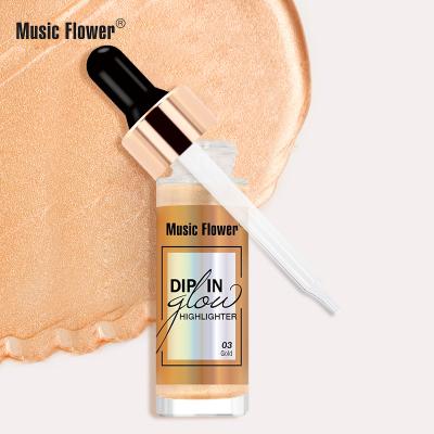 China Original Music Flower 7 Colors Super Waterproof Makeup 24H Long Lasting Highlight Waterproof Women Dip In Glow Highlighter Bar for sale