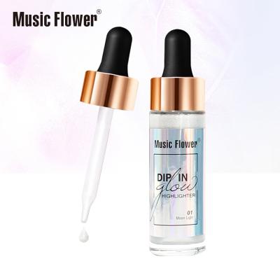 China Music Flower 7 Colors Super Waterproof 24H Long Lasting Highlight Waterproof Sweatproof Women Dip In Glow Highlighter Bar for sale