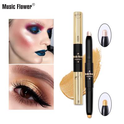 China Original Music Flower GMPC Waterproof Standard Wholesale Brighten Pearl Shine Halo Shimmer Gold Highlighter Stick Double Head Light Makeup for sale