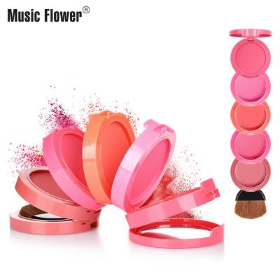 China Women Original Music Cheeks Flower 5 Colors Waterproof Smooth Texture Powder Expert Natural Baked Long Lasting Face in 1 Matte Blusher for sale