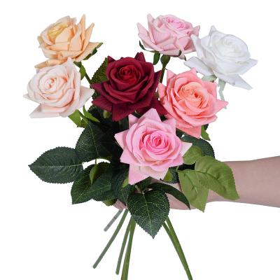 China Real Touch Rose Flowers Latex Coated Faux Artificial Silk Party Wedding Decorative Flower High Quality Birthday Wedding Party for sale