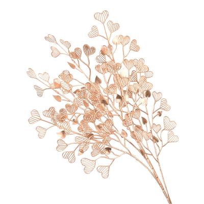 China Plastic Golden Concentric Eucalyptus LeavesPlant Series Artificial Flower Bouquet For Home Decor Wedding Christmas Party Flowers for sale