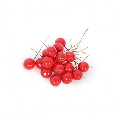 China Small Red Cherry Foam Christmas Fruit Ball Simulation Berry Fruit New Year's Day Christmas Props for sale