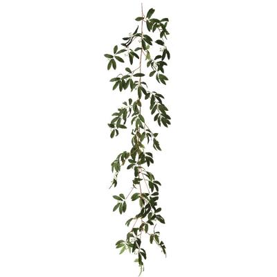 China Minimalist Simulated Strip Rattan Leaf Seed Olive Leaf Long Wall Hanging Rich Willow Leaf Simulated Rattan Simulated Plant for sale