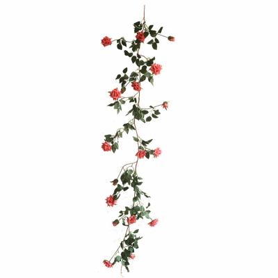 China Minimalist Horn Rose Simulation Rose Winding Rattan Climbing Rattan Engineering Decoration Wall Home Furniture for sale