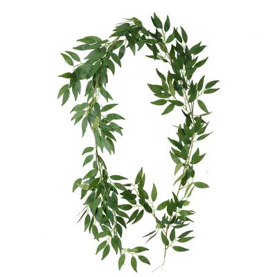 China Wedding Decoration Party Home Decoration Hot Sale Artificial Willow Garland Vine Leaves for Wedding Stage Decoration Party Hotel Wall Backdrop Flower Arrangement for sale