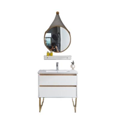 China Modern Modern Single Sink Style Metal Legs Freestanding Bathroom Cabinet for sale