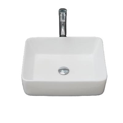 China Modern Rectangular Ceramic Bathroom Sanitary Ware Ceramic Wash Basin Sink for sale