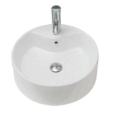 China Modern white ceramic basin with hole on top washbasin sink for sale