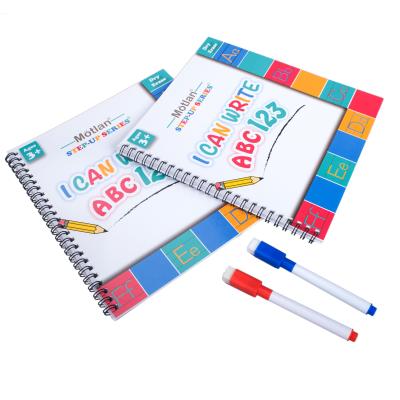 China Professional Waterproof Printing Children Wipe Clean Book with Pen Alphabet and Number Learn to Write Book for sale