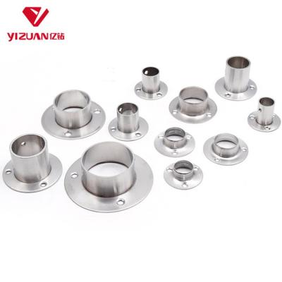 China Rod Flange Socket Bracket Stainless Steel Flange Stainless Steel Cabinet Bracket for Pipe Wardrobe for sale