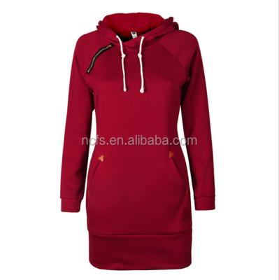 China Custom Made Beautiful Anti-pilling Hoodies Competitive Prices Zipper Front Hoodie Dress China Wholesale for sale