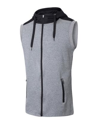 China New Style Fashionable Cool Casual Men Hoodies Anti-pilling Sleeveless Zipper Sweatshirt for sale