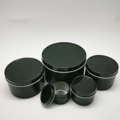 China 1/2/4/6/8/10 oz Slip Matte Black Round Metal Luxury Candle/Gift Candle/Gift Box For Packaging Chocolate for sale