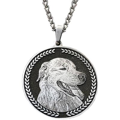 China Unique custom made necklace with 925 Sterling Silver pet design portrait pendant, dog and cat, jewelry keepsakes, a birthday gift for sale