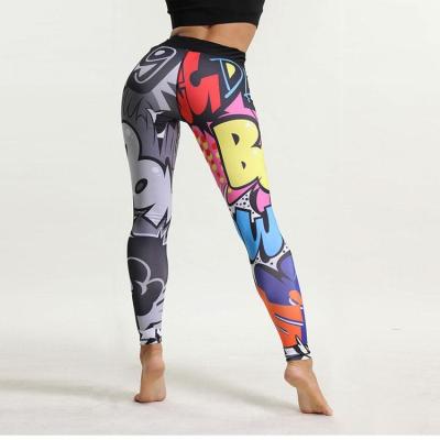 China Turkey women breathable breathable clothing dropshipping 3D cartoon pattern printing high dag personality waist yoga pants sport from Shenzhen for sale