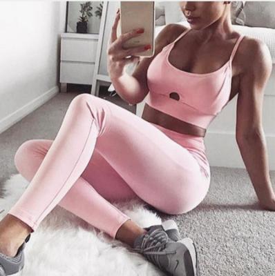 China Dropshipping Turkey Breathable Women's Clothing Yoga Sets Athleisure Women's Suit Athleisure Pink Gym Sports Bra New Long Delivery for sale