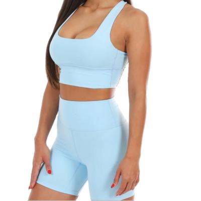 China Hot Selling New Design Breathable Breathable Tops And Biker Shorts Sets In 2 Piece Biker Shorts Set Women for sale