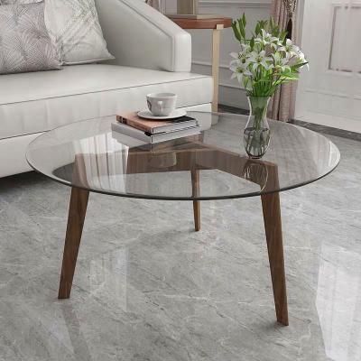 China Modern Solid Easy Clean Luxury Fancy Cafe Glass Legs Table With Wooden Fram for sale