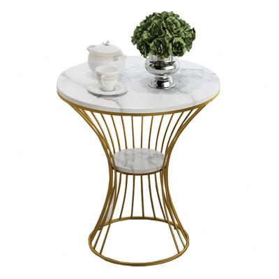 China Unique Quality New Durable Shape Metal Marble Round Side Table Durable Guaranteed Models for sale