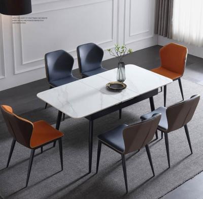 China Set of Nordic extendable iron dining tables and 4 chairs for sale