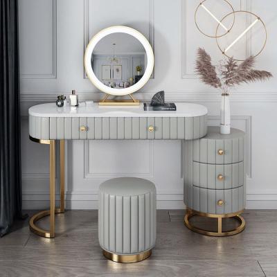 China With hot new arrival modern simple dresser drawer creative sale bedroom makeup set dressing table with mirror for sale