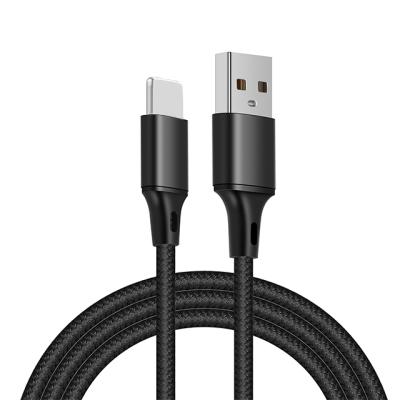 China 1M Nylon Braided Fast Charging USB Cable Factory Supply Colorful Aluminum Alloy 1M Nylon Braided Fast Data Usb Charger Direct Charging Cable For IP for sale