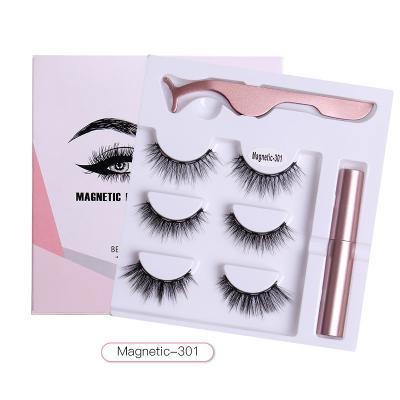 China 2023 Natural Soft Magnetic Eyelashes Wholesale Private Label Magnetic Eyelash Set Adhesive Liner Magnetic Lick With Applicator for sale