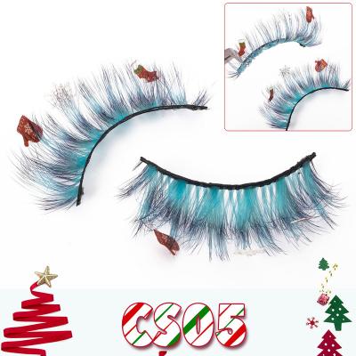 China Cozy Private Label Mink Eyelash Multicolor 3d Mink Eyelash Christmas Halloween Lashes Colorful Mink Colored Lashes Eye-Catching for sale