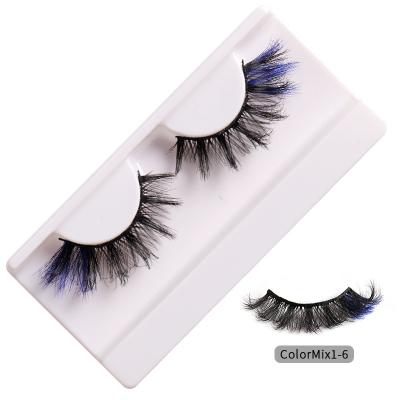 China New Comfortable 1Pair 3d Colored Eyelashes Mink Eyelash False Lashes 100% Silk False Dramatic Luxury for sale