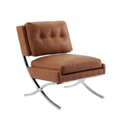 China New Arrivls Mid Century Modern Accent Chair Comfortable Faux Leather Upholstered Armless Sofa Chair for sale