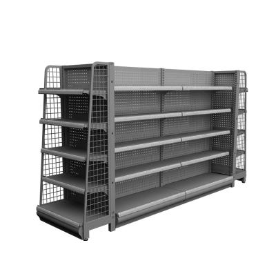 China Powder Coating Slatwall Gondola Shelf Rack Super Market Racks Systems for sale