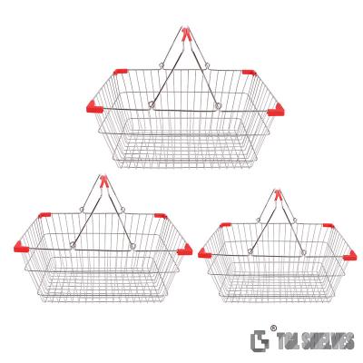 China Draht-Metalleinkaufskorb L355xW250xH170mm Chrome überzog Oberflächen zu verkaufen