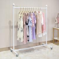 China 120cm Lenght Garment Display Stand , Rolling Wardrobe Rack 30KGS Capacity 40cm Width for sale