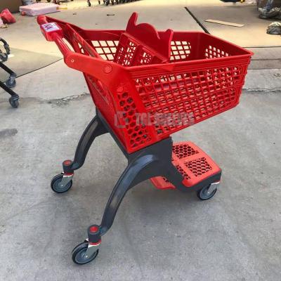 Cina Carrello di plastica del supermercato con la nuova certificazione del CE di stile delle ruote 75L TGL in vendita