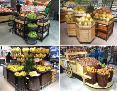 China Smeedijzerfruit en Plantaardig Rek voor de deklaag van het supermarktpoeder Te koop