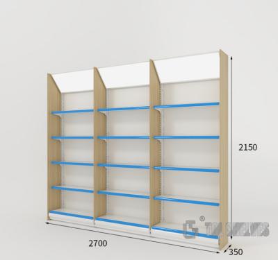 China Single Sided Medicine Rack For Pharmacy Cold rolled steel Material Light duty for sale